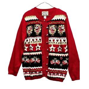 Christmas Cardigan Covered Buttons Heirloom‎ Collectibles Small